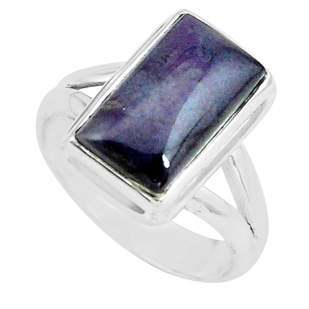 6.31cts natural purple sugilite 925 silver solitaire ring size 7.5 p68337