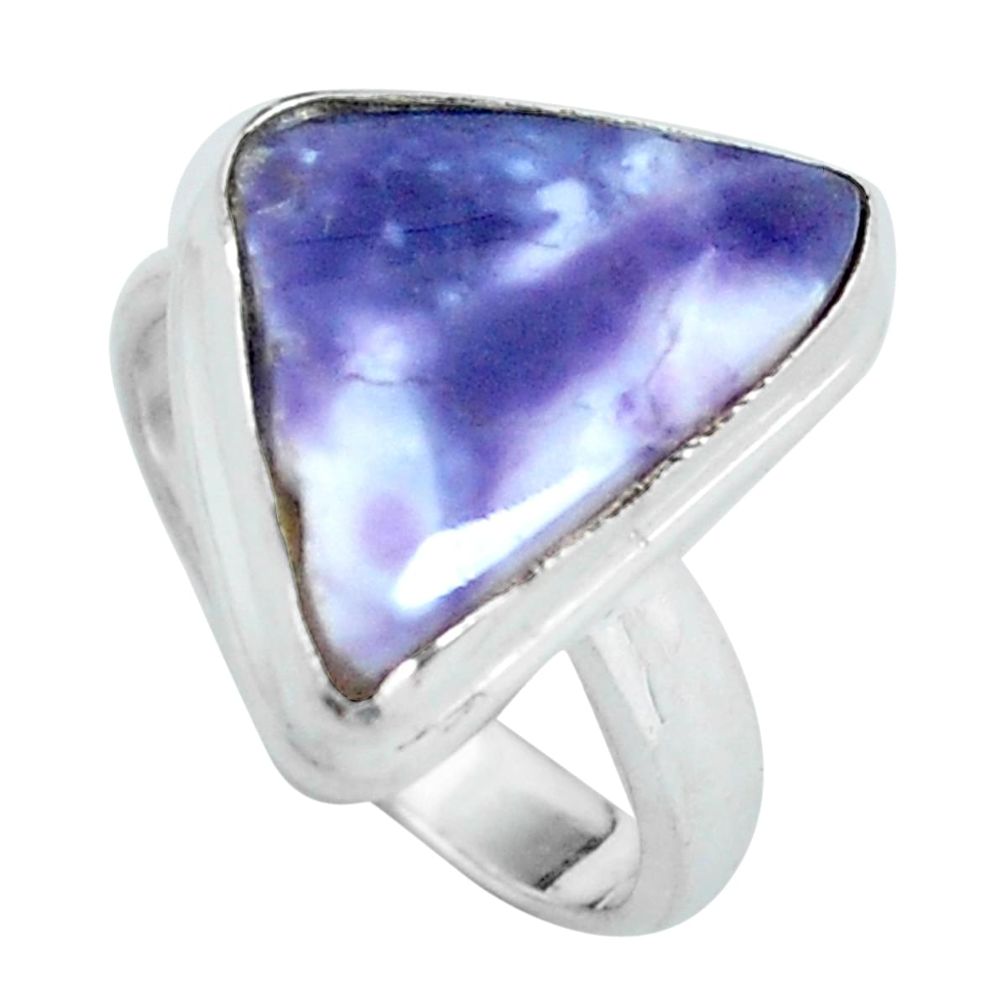 7.04cts natural purple tiffany stone 925 silver solitaire ring size 5 d32033