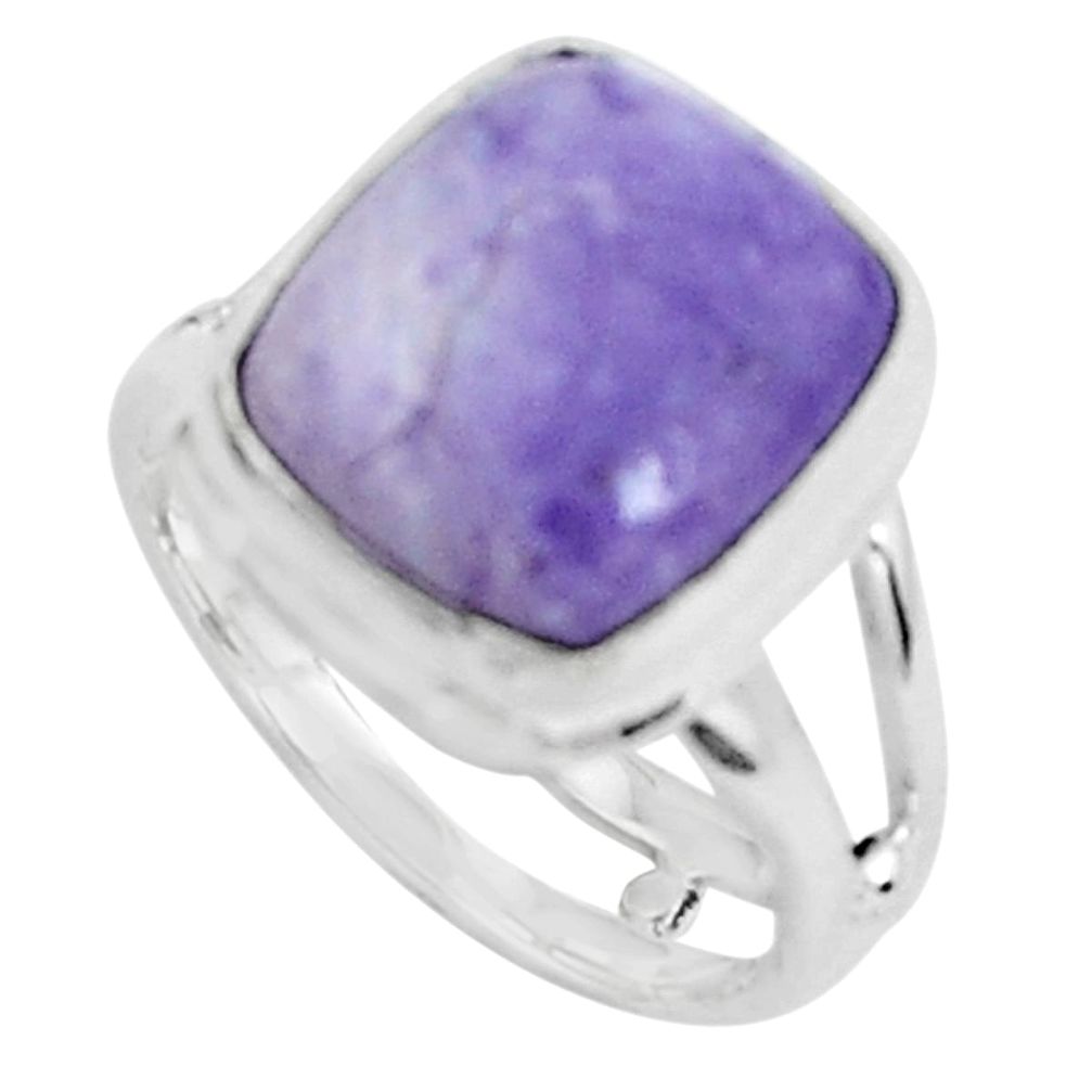 8.22cts natural purple tiffany stone 925 silver solitaire ring size 8 p45990