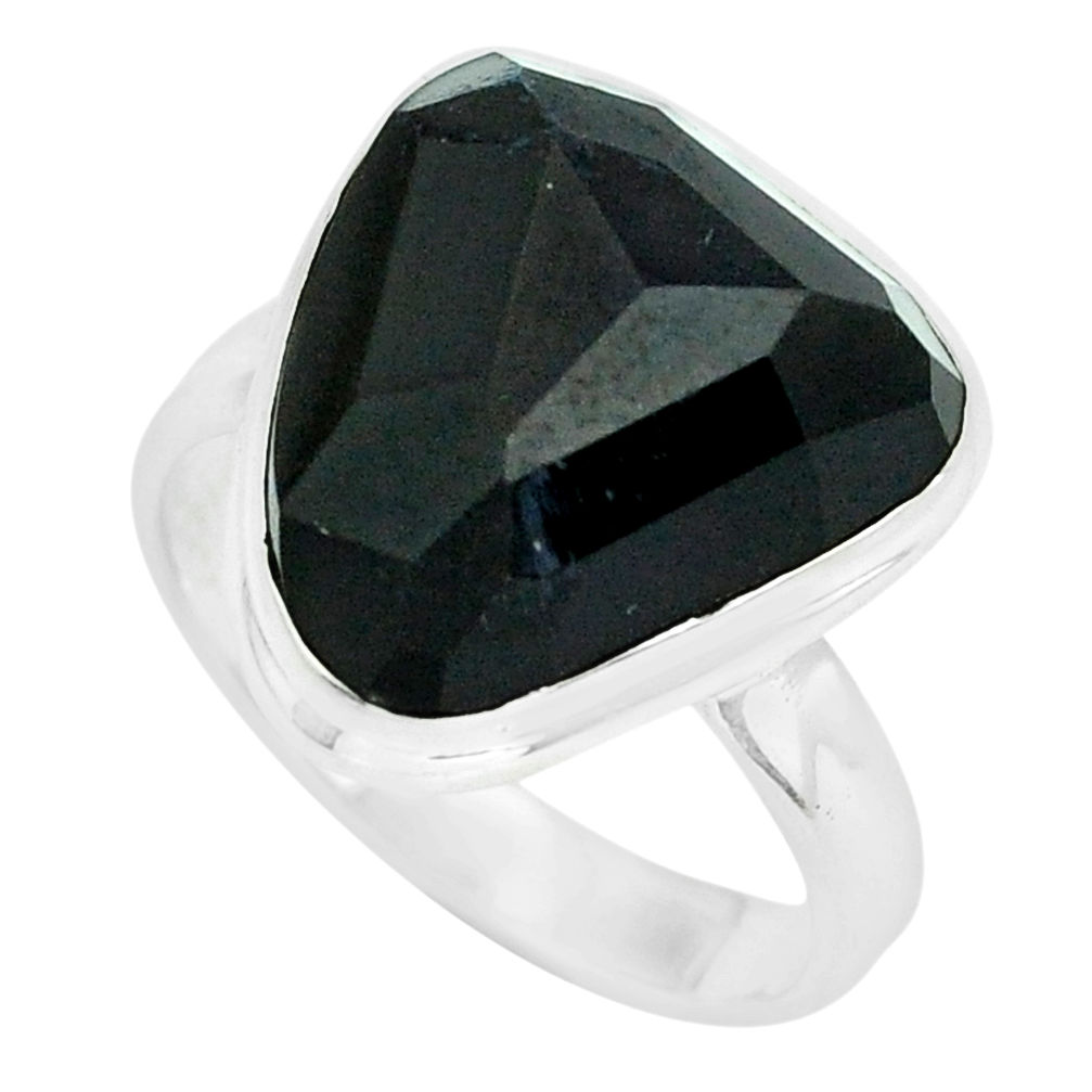 12.83cts natural rainbow obsidian eye 925 silver solitaire ring size 8.5 p68187