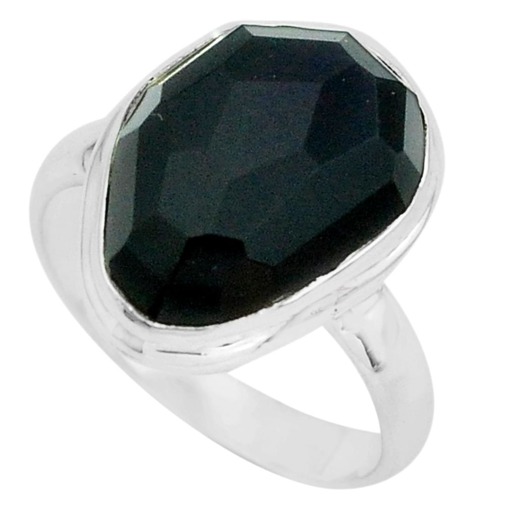 12.06cts natural rainbow obsidian eye 925 silver solitaire ring size 9 p68195