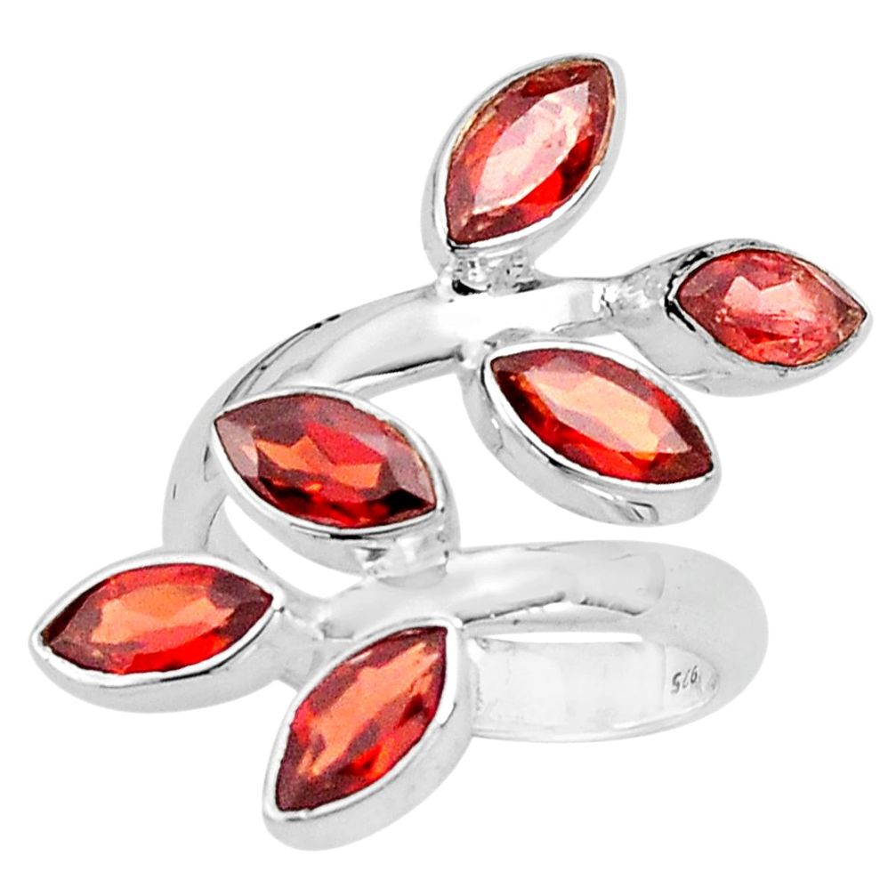 13.46cts natural red garnet 925 sterling silver adjustable ring size 8 p77688