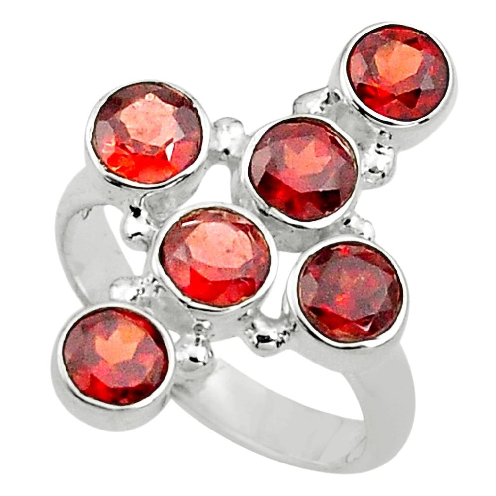5.43cts natural red garnet 925 sterling silver holy cross ring size 8 p77661