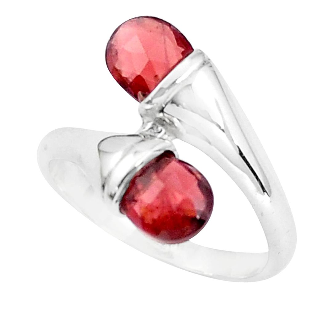 4.80cts natural red garnet 925 sterling silver ring jewelry size 6.5 p37068