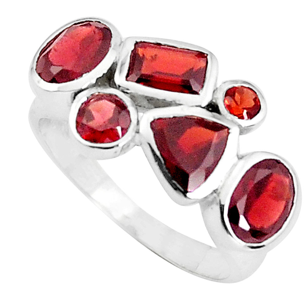 6.31cts natural red garnet 925 sterling silver ring jewelry size 6.5 p37160