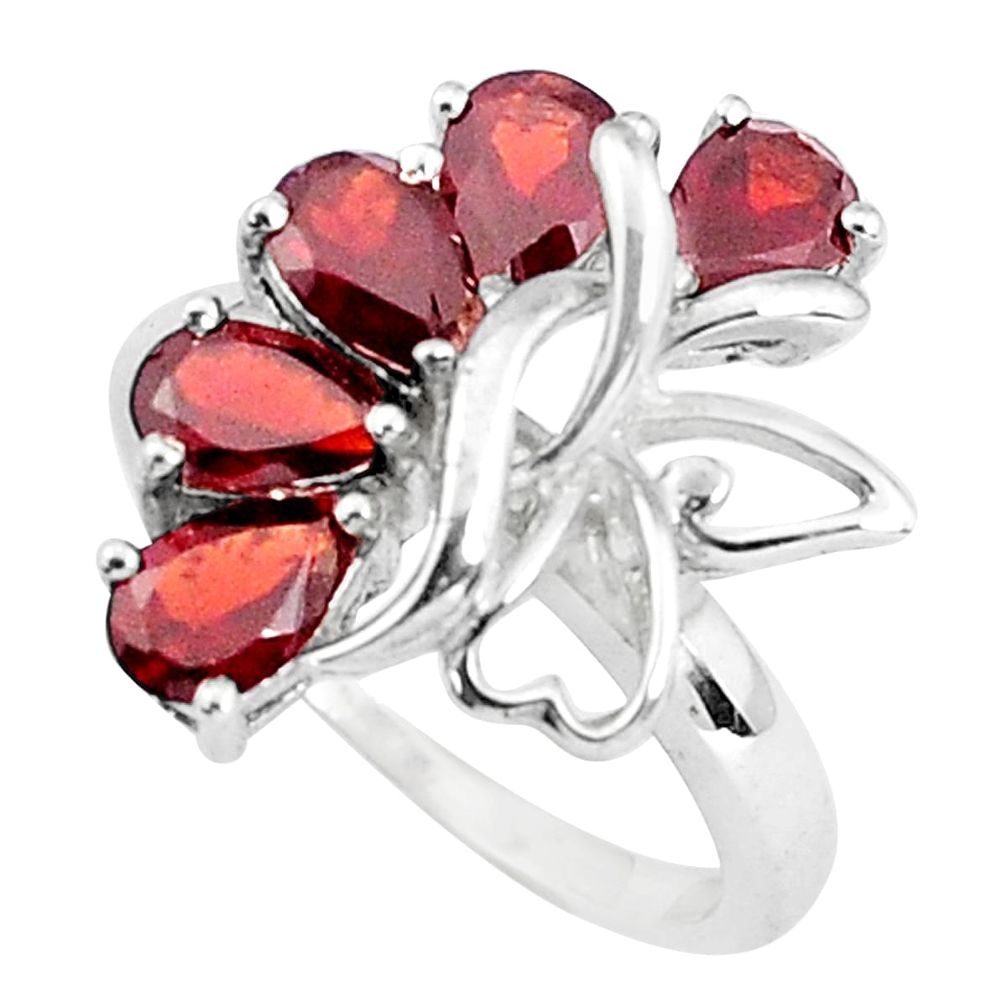5.11cts natural red garnet 925 sterling silver ring jewelry size 5.5 p37343