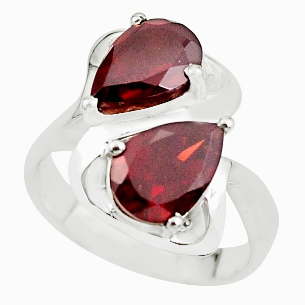 5.69cts natural red garnet 925 sterling silver ring jewelry size 7 p62096