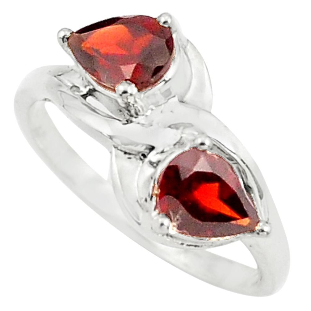 3.13cts natural red garnet 925 sterling silver ring jewelry size 8 p73022