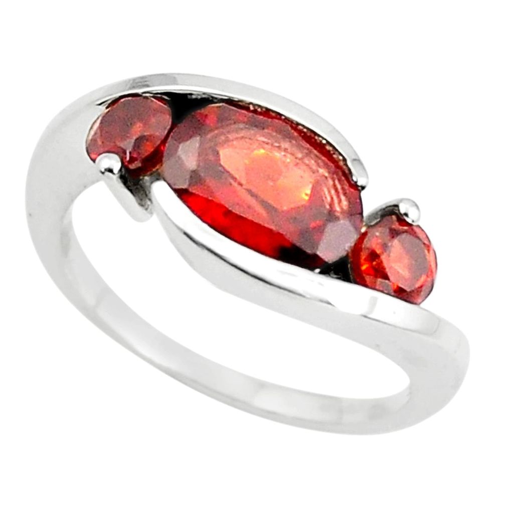 3.93cts natural red garnet 925 sterling silver ring jewelry size 7.5 p73042