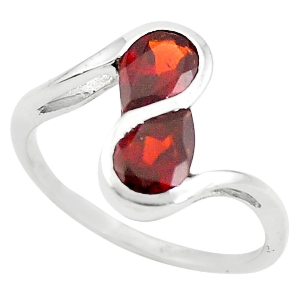 3.17cts natural red garnet 925 sterling silver ring jewelry size 7.5 p73266