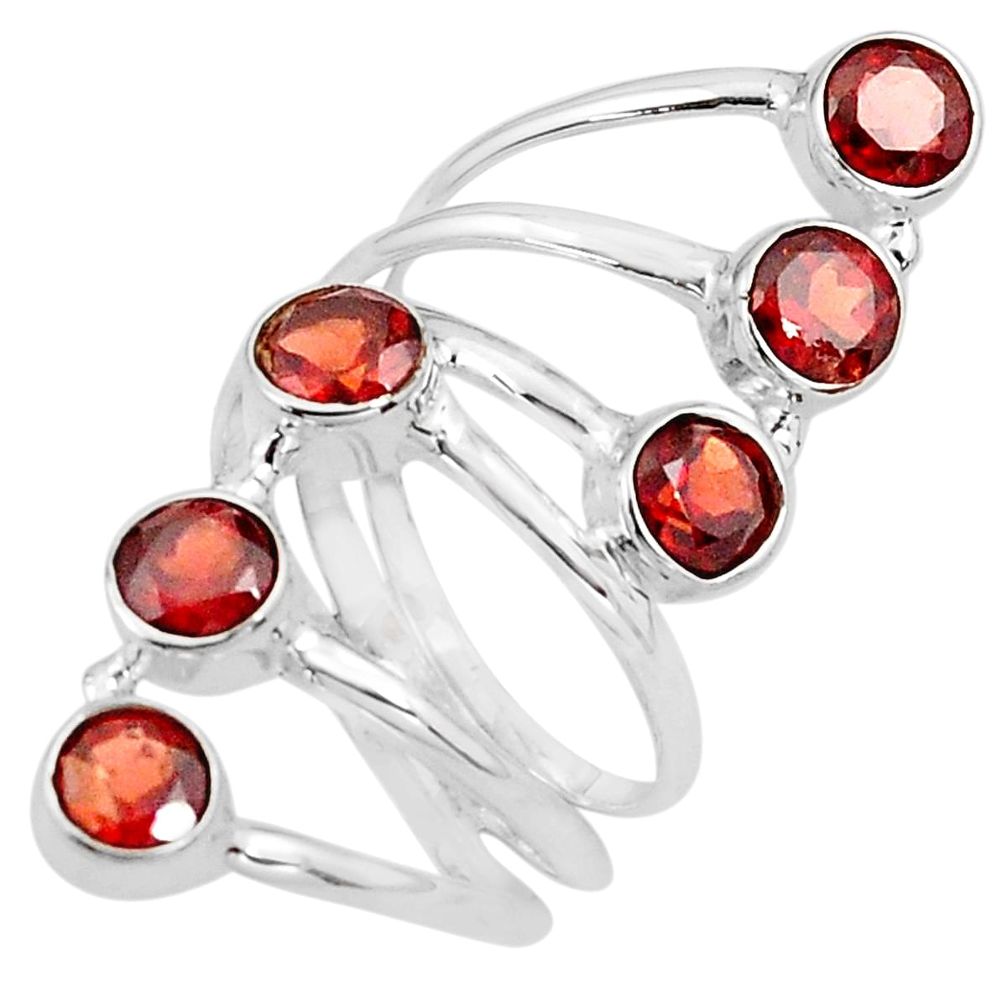 5.50cts natural red garnet 925 sterling silver ring jewelry size 8.5 p77762