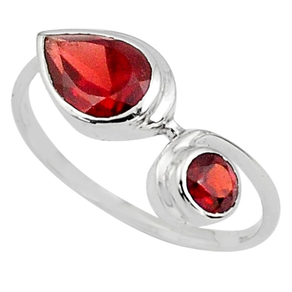 3.23cts natural red garnet 925 sterling silver ring jewelry size 9 p81516