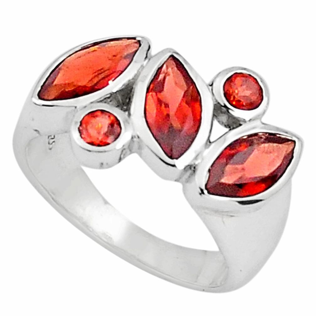 6.03cts natural red garnet 925 sterling silver ring jewelry size 5.5 p81529