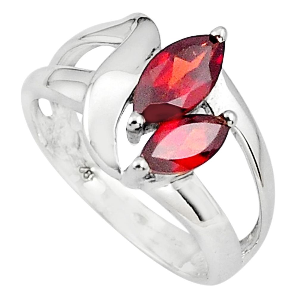 5.87cts natural red garnet 925 sterling silver ring jewelry size 7.5 p81551