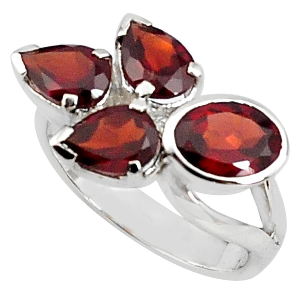 7.07cts natural red garnet 925 sterling silver ring jewelry size 7.5 p81648