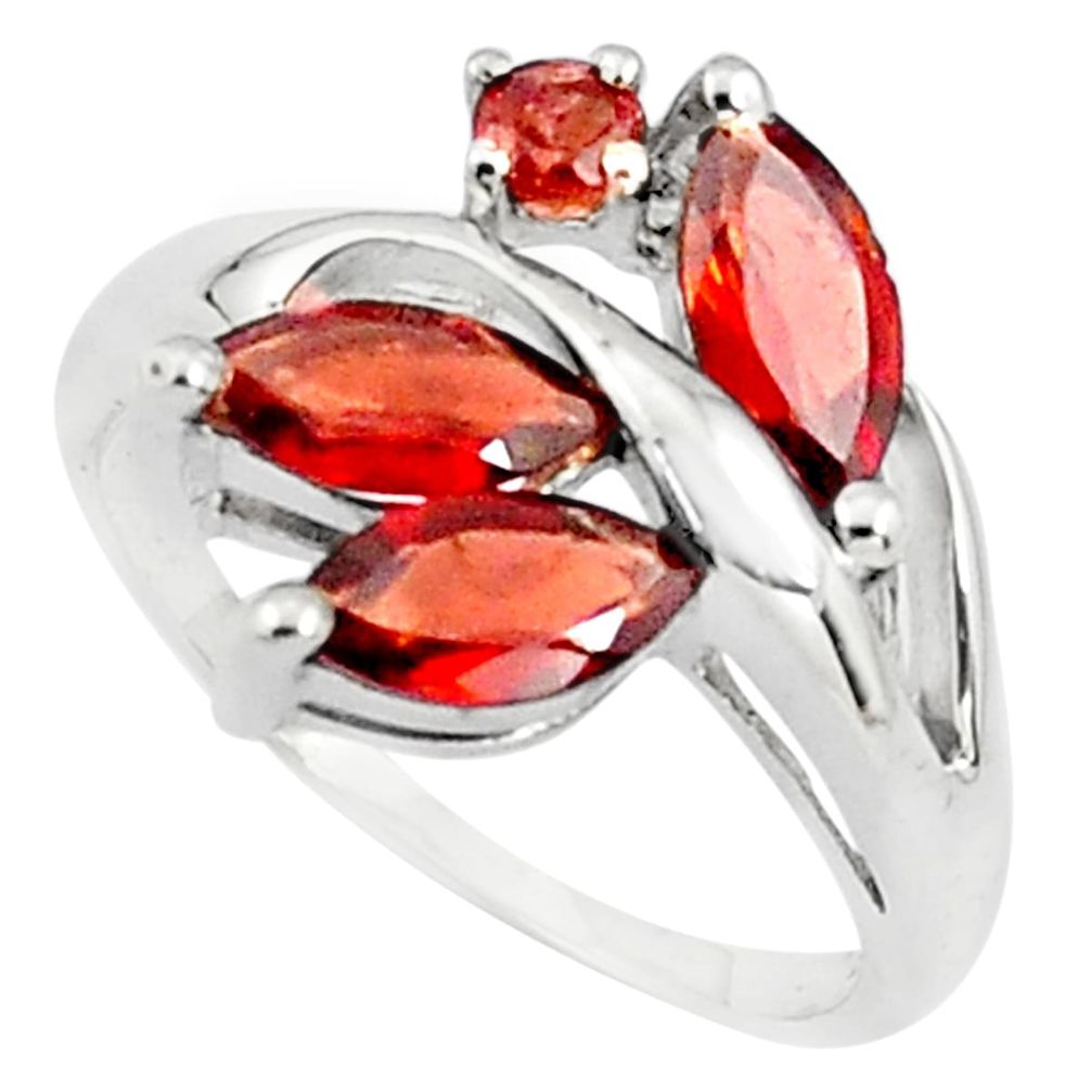 5.17cts natural red garnet 925 sterling silver ring jewelry size 8.5 p81788