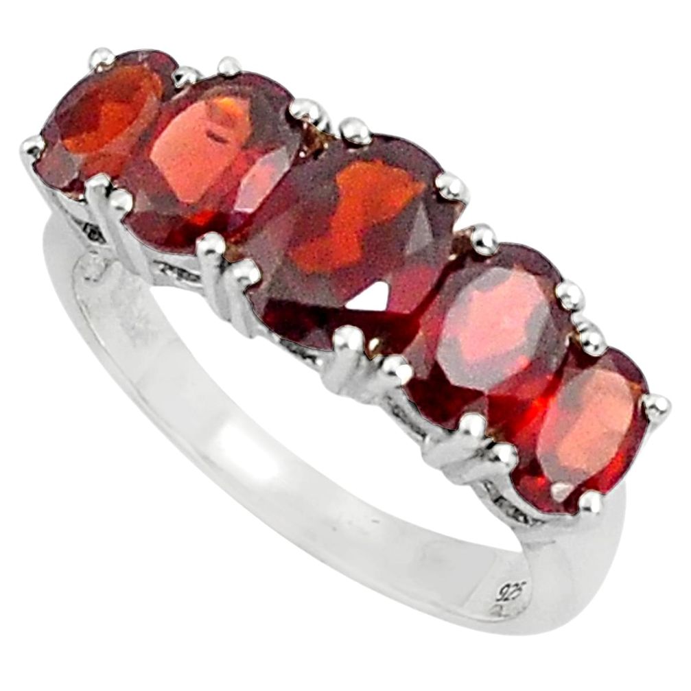 7.41cts natural red garnet 925 sterling silver ring jewelry size 9 p81833