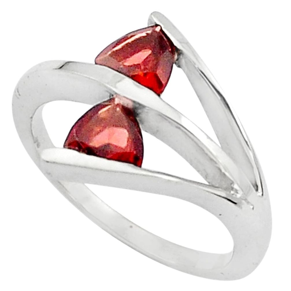 1.70cts natural red garnet 925 sterling silver ring jewelry size 8.5 p81914