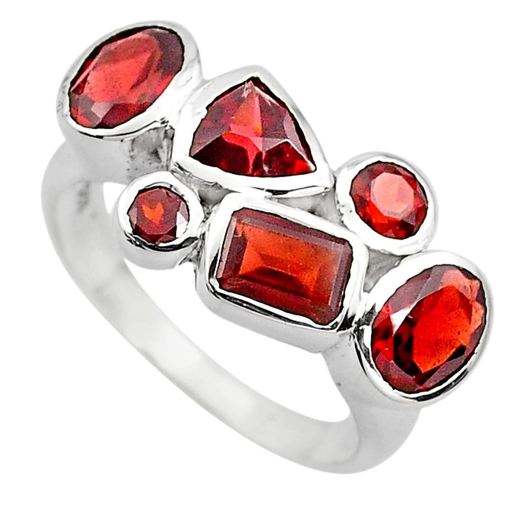 6.83cts natural red garnet 925 sterling silver ring jewelry size 6.5 p82814