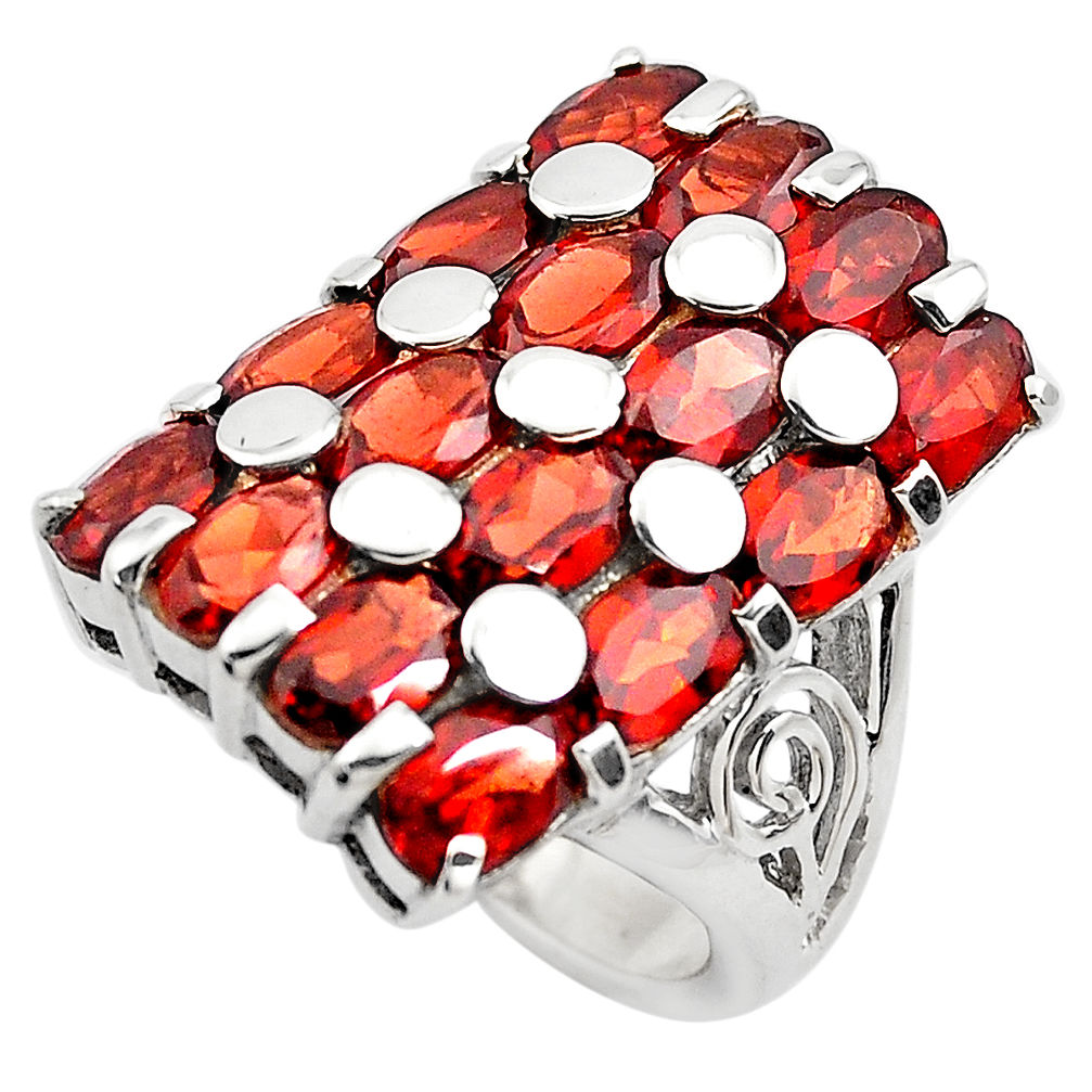 12.60cts natural red garnet 925 sterling silver ring jewelry size 8 p82949