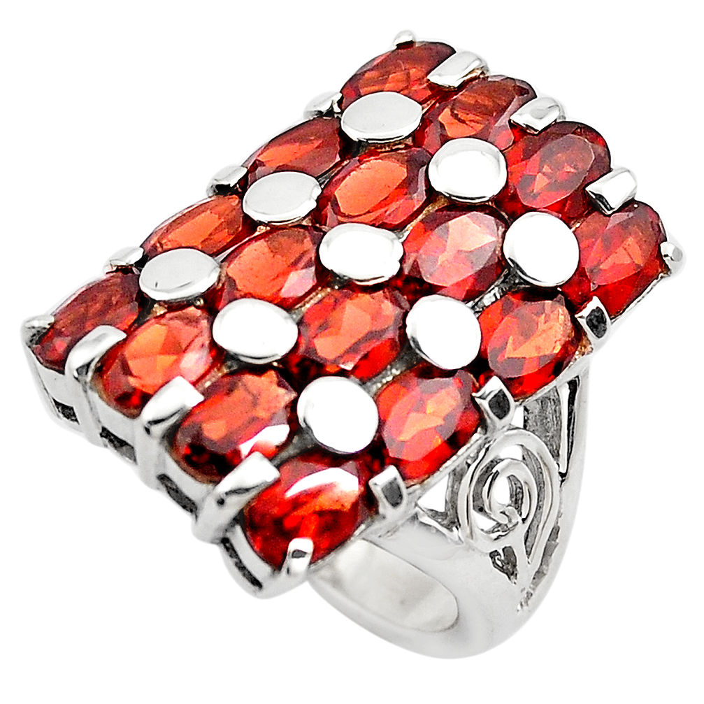 12.82cts natural red garnet 925 sterling silver ring jewelry size 7.5 p82950