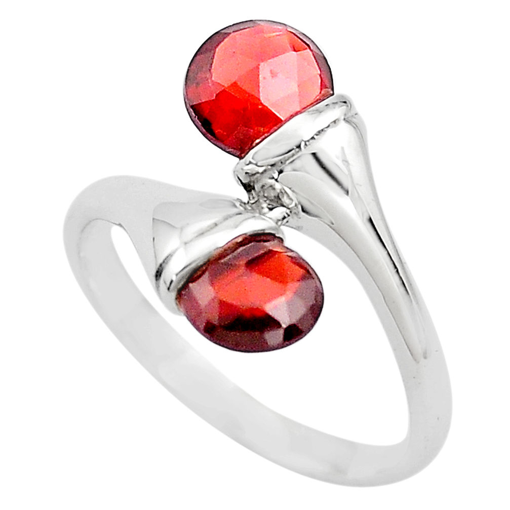 4.28cts natural red garnet 925 sterling silver ring jewelry size 8.5 p82991