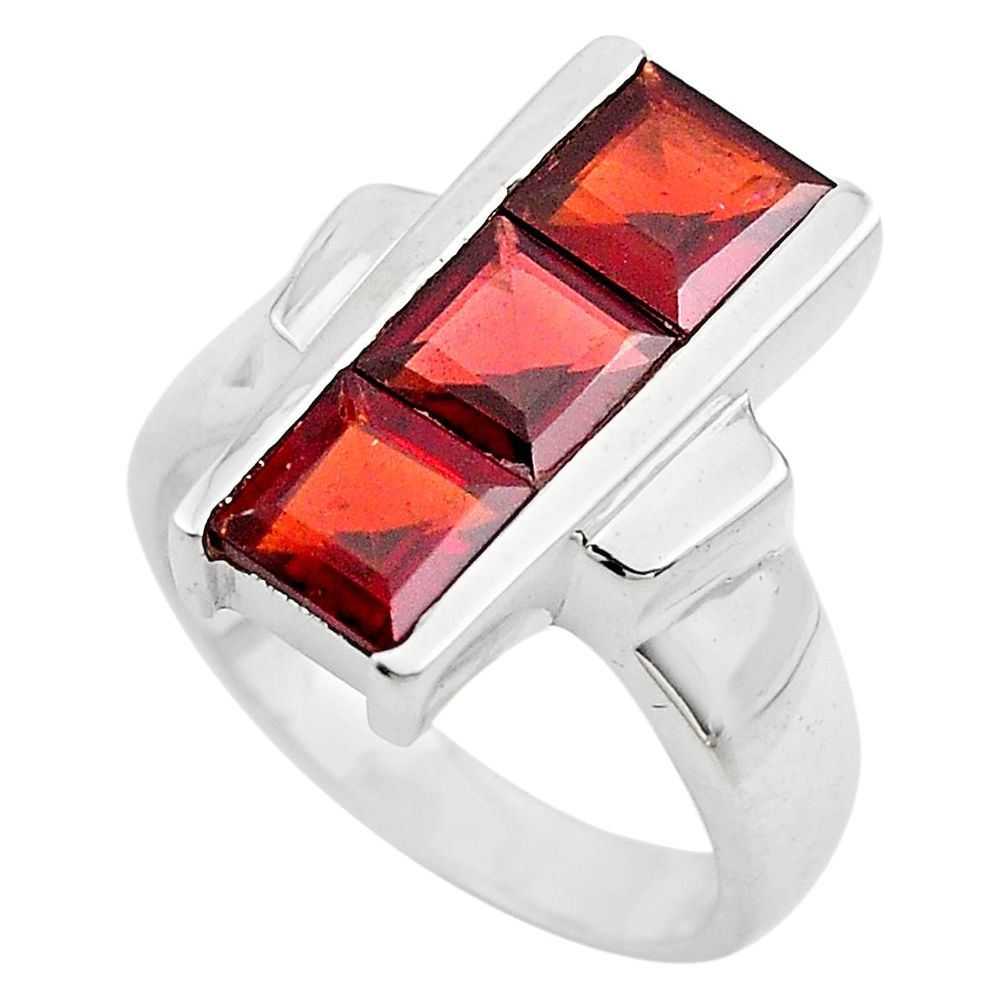 4.13cts natural red garnet 925 sterling silver ring jewelry size 8 p83088
