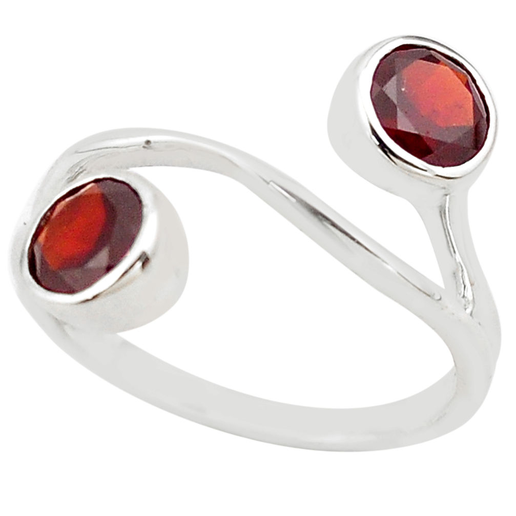 2.93cts natural red garnet 925 sterling silver ring jewelry size 6.5 p83233