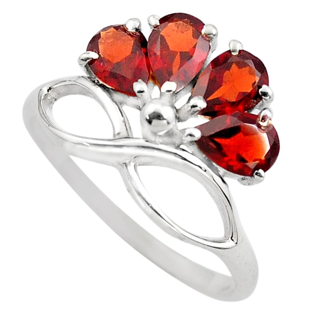 4.53cts natural red garnet 925 sterling silver ring jewelry size 6.5 p83509