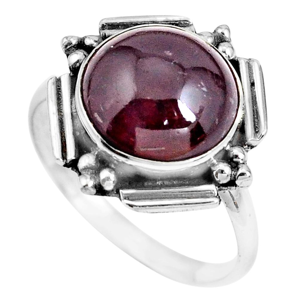 5.82cts natural red garnet 925 sterling silver solitaire ring size 8 p70066