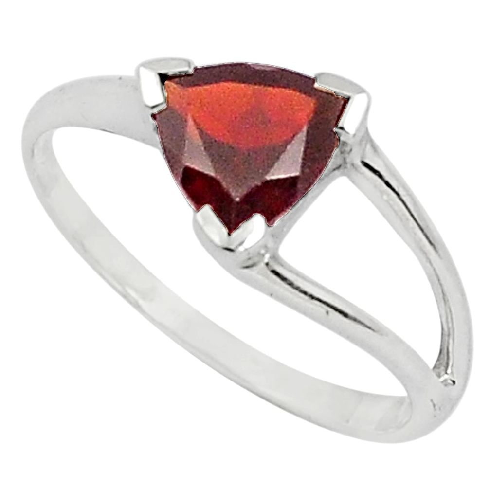 2.71cts natural red garnet 925 sterling silver solitaire ring size 6.5 p81970