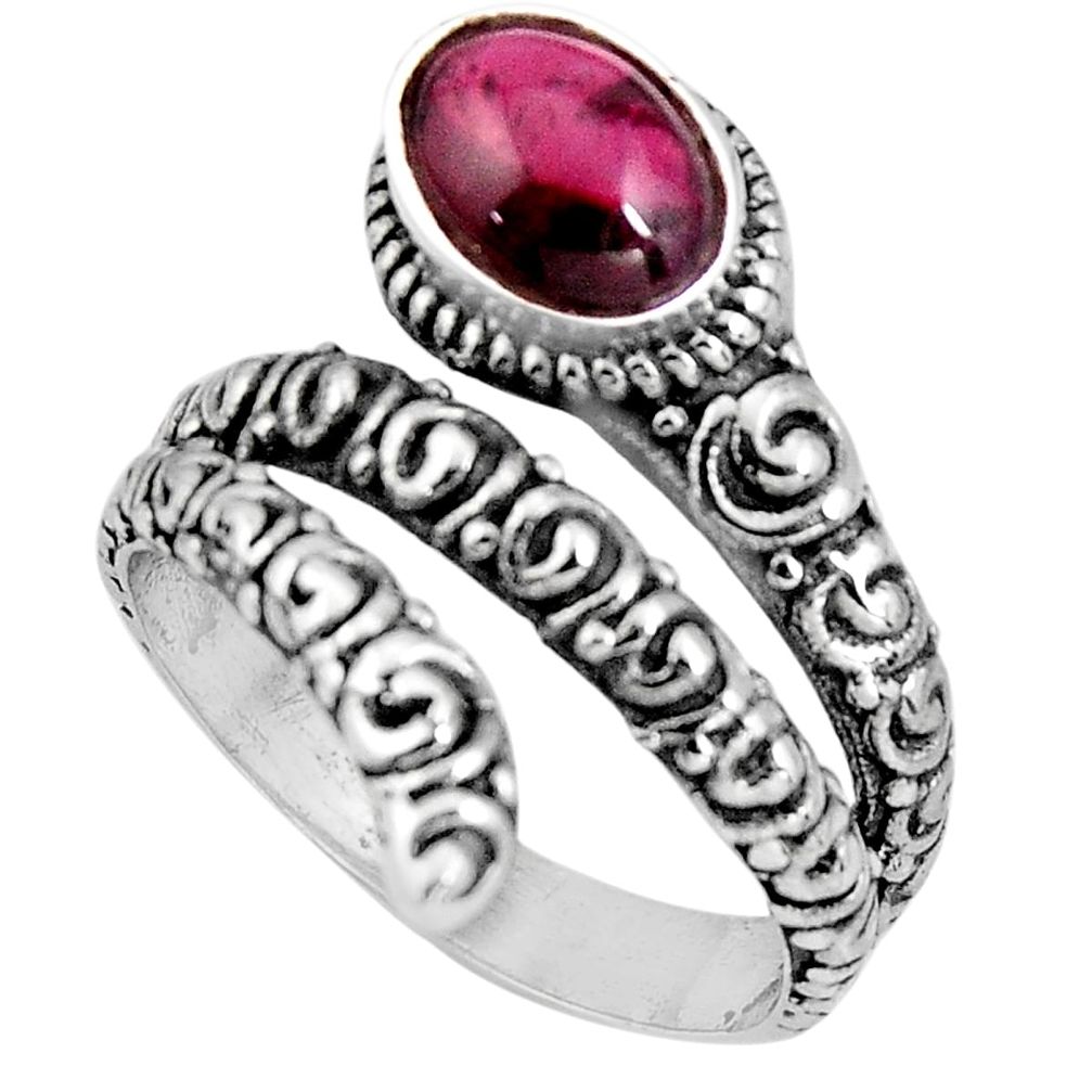2.10cts natural red garnet 925 sterling silver solitaire ring size 7.5 p89542
