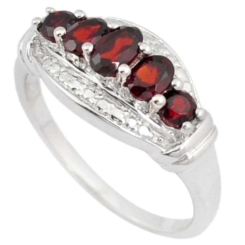 NATURAL RED RHODOLITE OVAL 925 STERLING SILVER RING JEWELRY SIZE 7 H2643