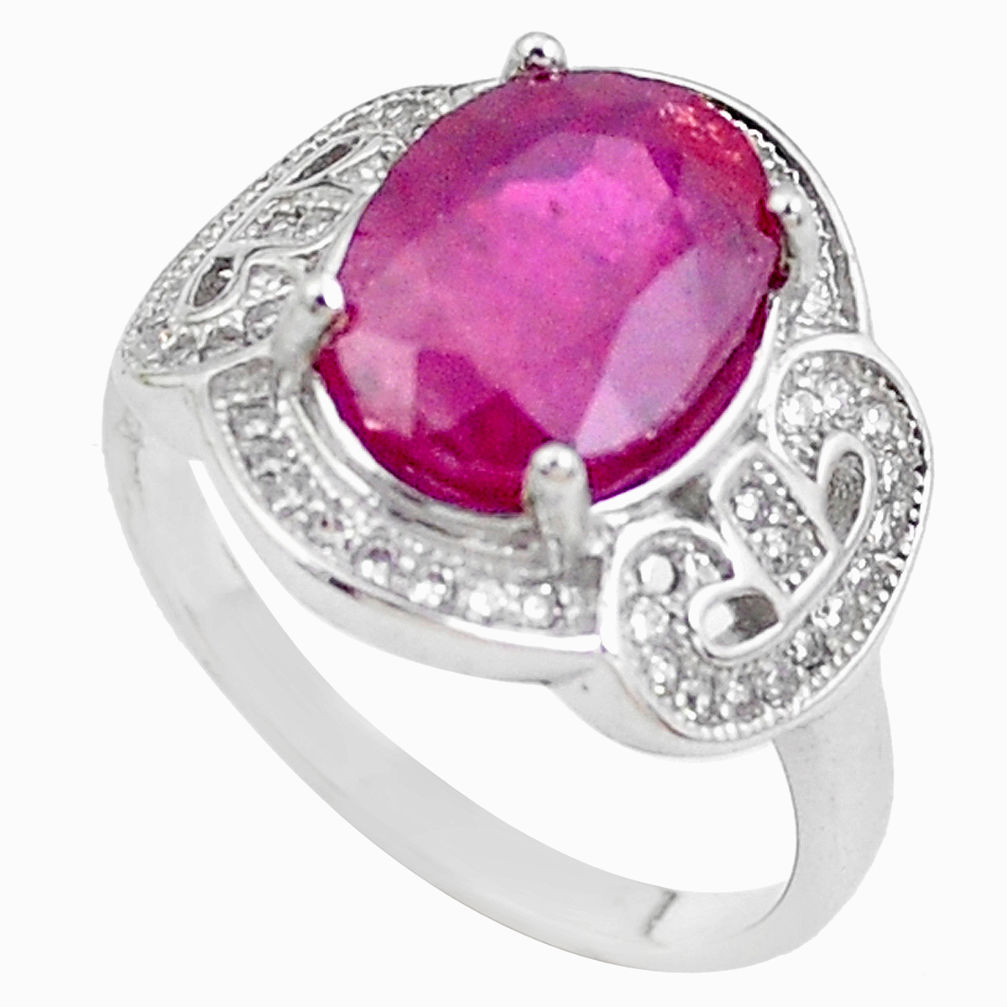 5.87cts natural red ruby topaz 925 sterling silver ring jewelry size 8 c2055