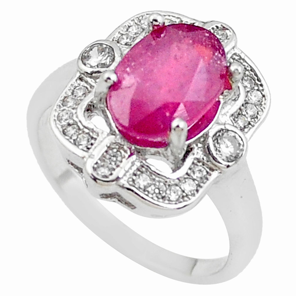 6.31cts natural red ruby topaz 925 sterling silver ring jewelry size 7 c2093