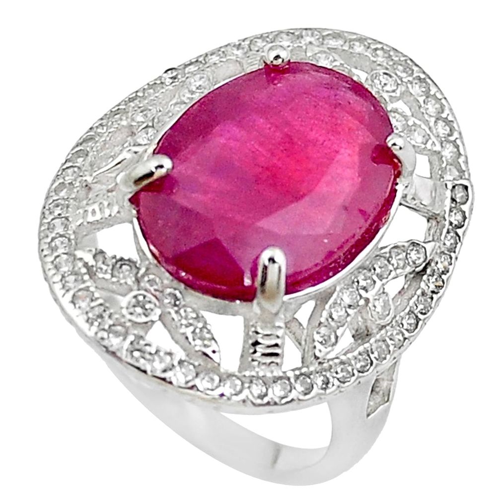 7.40cts natural red ruby topaz 925 sterling silver ring jewelry size 6.5 c2101