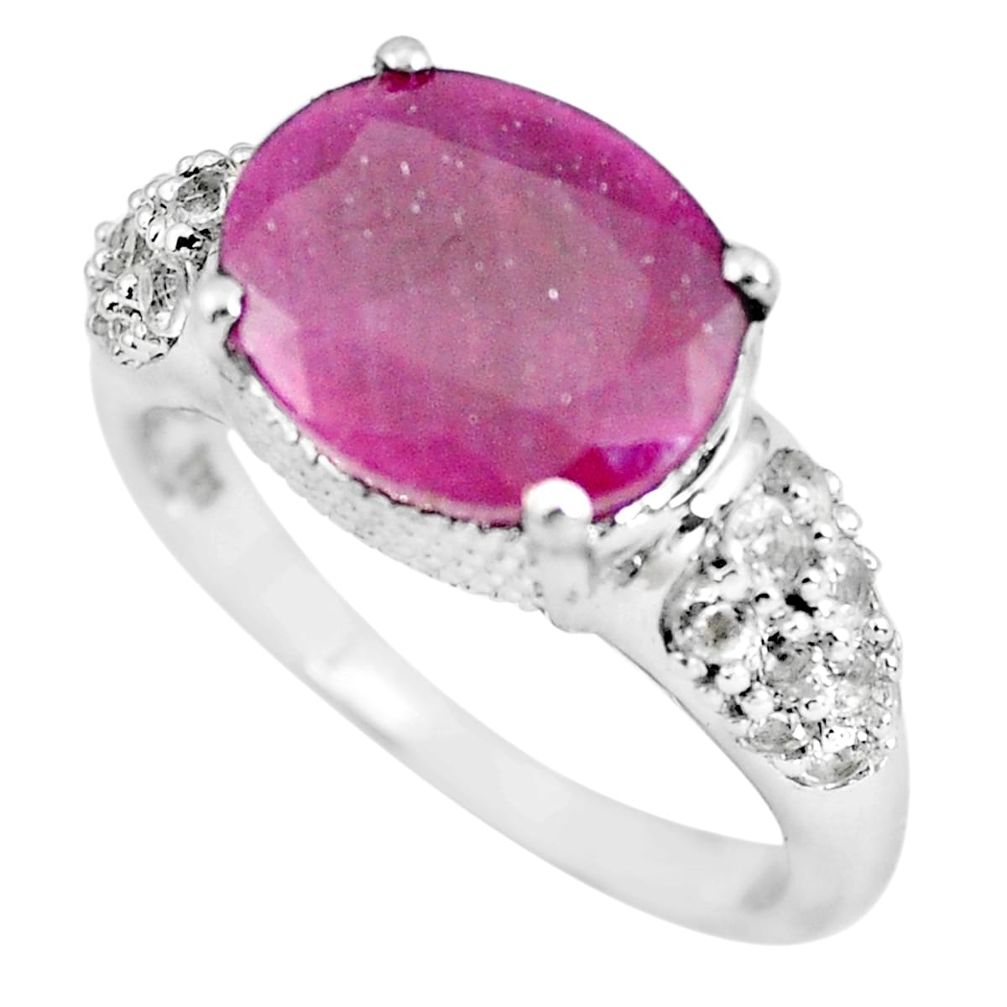 7.66cts natural red ruby topaz 925 sterling silver ring jewelry size 9 c3735