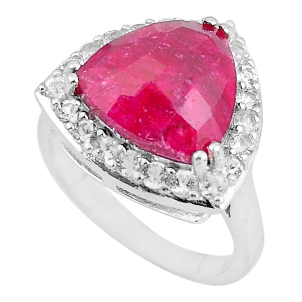 7.66cts natural red ruby topaz 925 sterling silver ring jewelry size 6.5 c3742