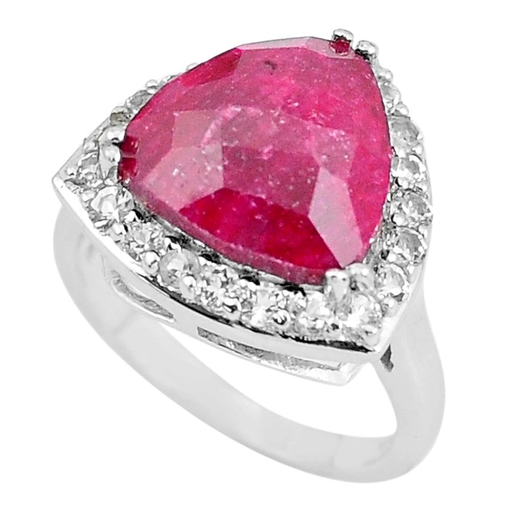 6.76cts natural red ruby topaz 925 sterling silver ring jewelry size 7 c3749