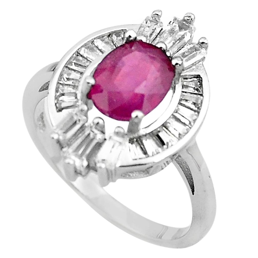 4.92cts natural red ruby topaz 925 sterling silver ring jewelry size 8 c4059
