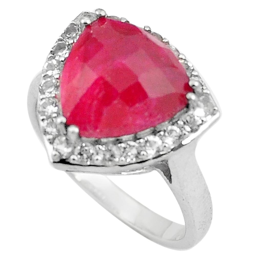 6.83cts natural red ruby topaz 925 sterling silver ring jewelry size 9 c4278