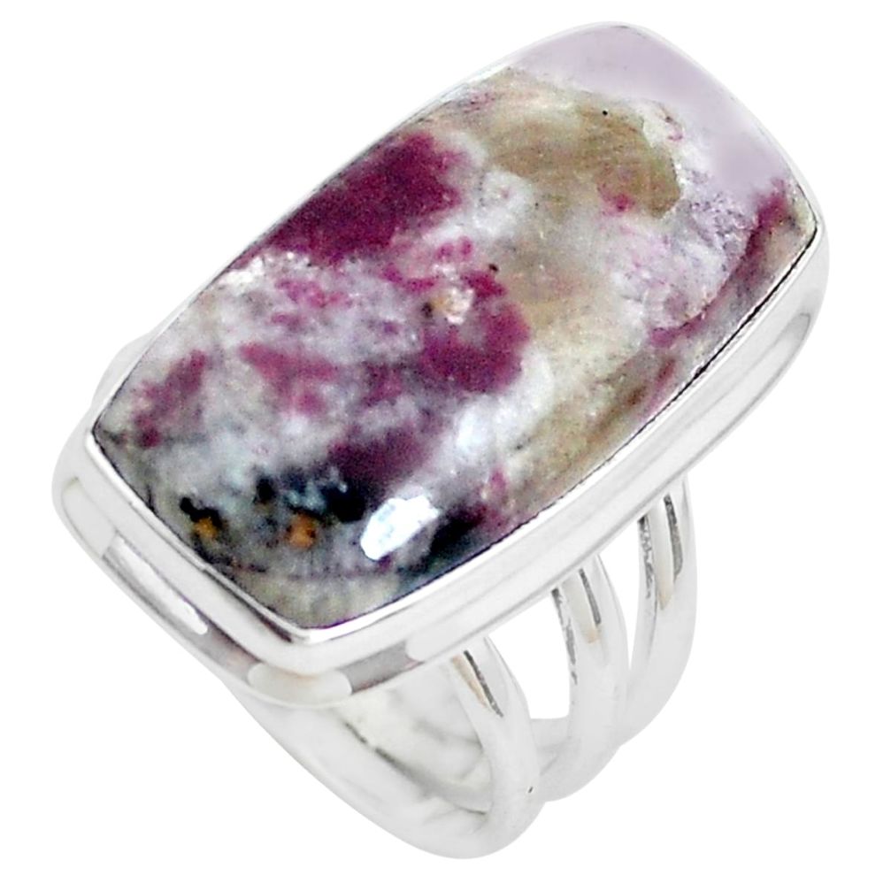 17.69cts natural tourmaline in quartz 925 silver solitaire ring size 6.5 p38754