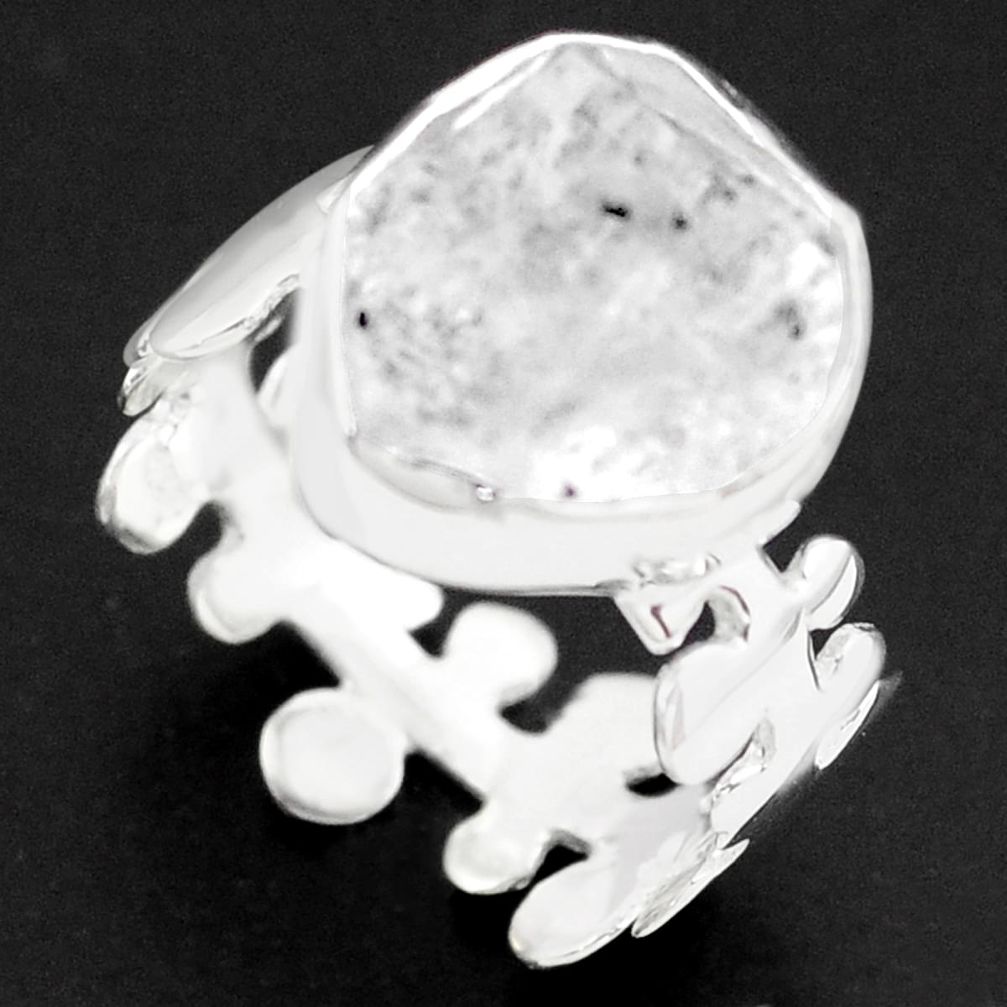 6.26cts natural white herkimer diamond 925 silver solitaire ring size 7 p74009