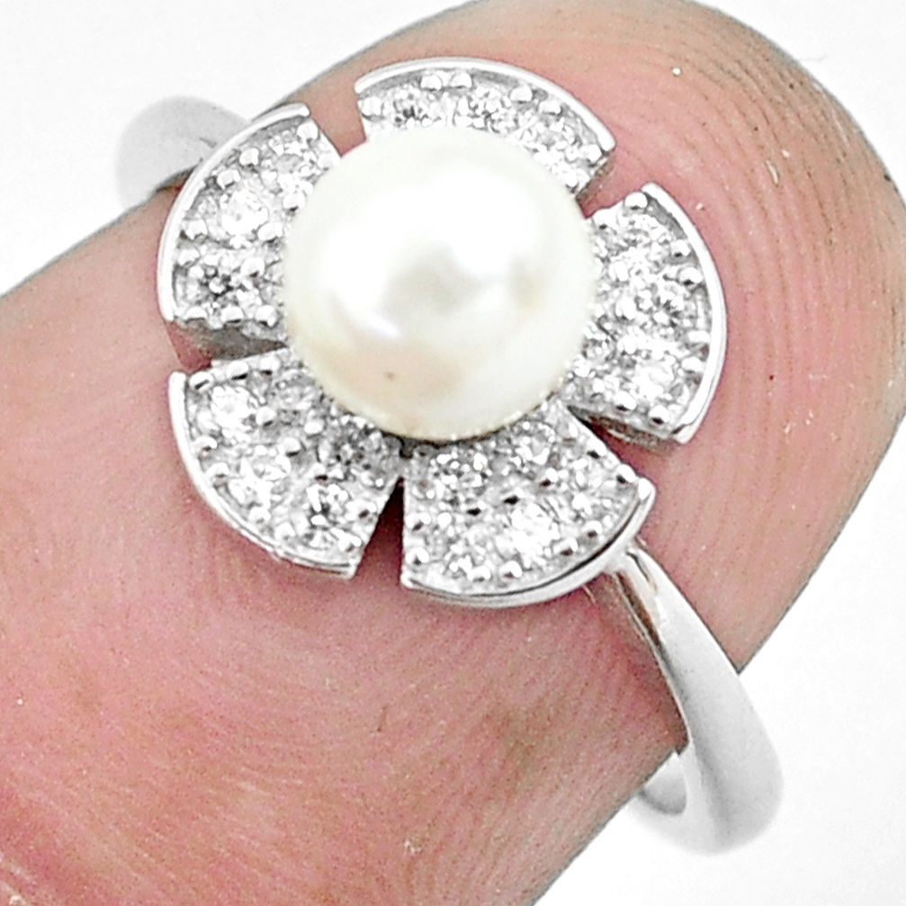 2.75cts natural white pearl topaz 925 silver solitaire ring jewelry size 6 c1256