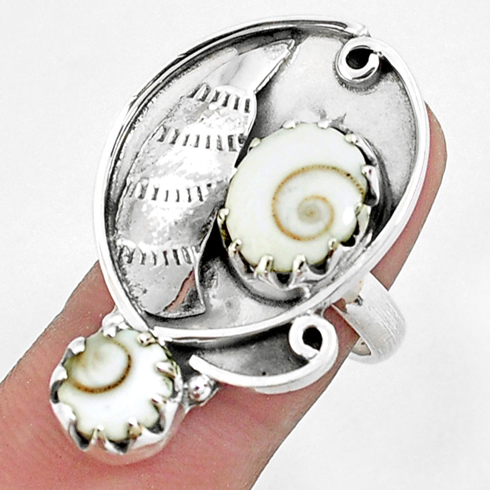 5.62cts natural white shiva eye 925 silver ring jewelry size 7 p42381