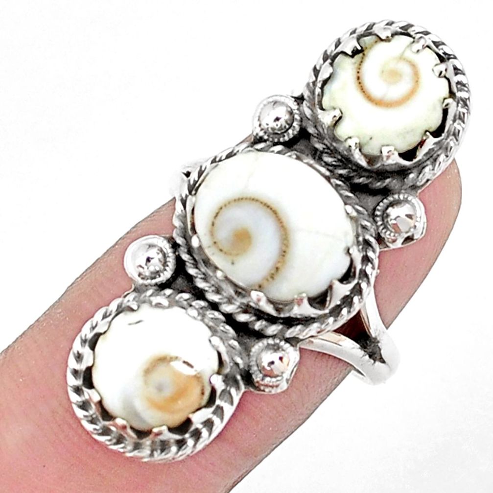 8.42cts natural white shiva eye 925 silver ring jewelry size 6 p42390