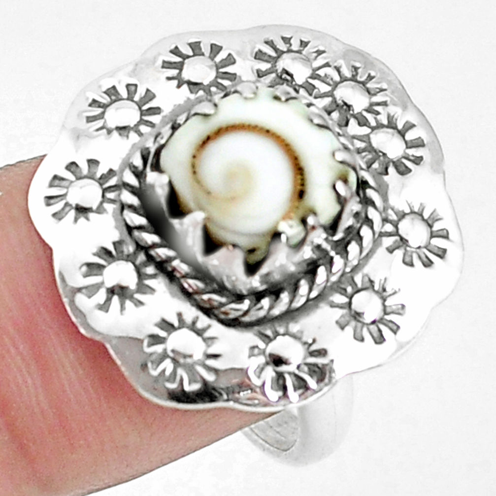 3.42cts natural white shiva eye 925 silver solitaire ring size 7.5 p42376