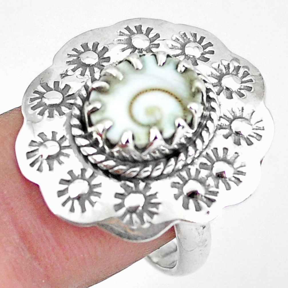 4.02cts natural white shiva eye 925 silver solitaire ring size 7.5 p60339