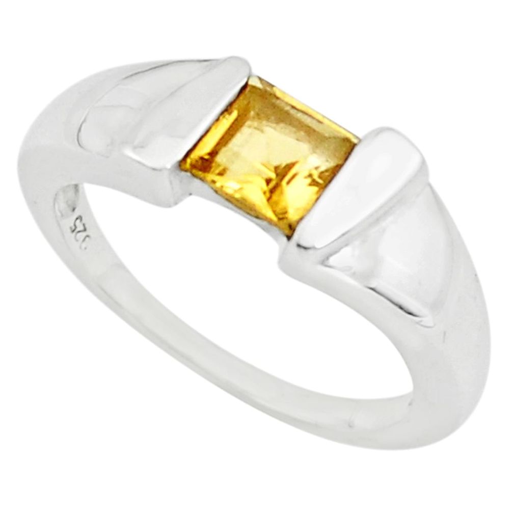 1.01cts natural yellow citrine 925 silver solitaire ring jewelry size 6.5 p73013