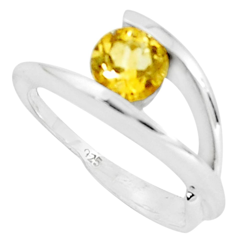 1.45cts natural yellow citrine 925 silver solitaire ring jewelry size 8.5 p82934